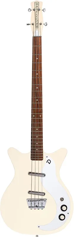 Danelectro '59DC short scale bass in vintage cream.