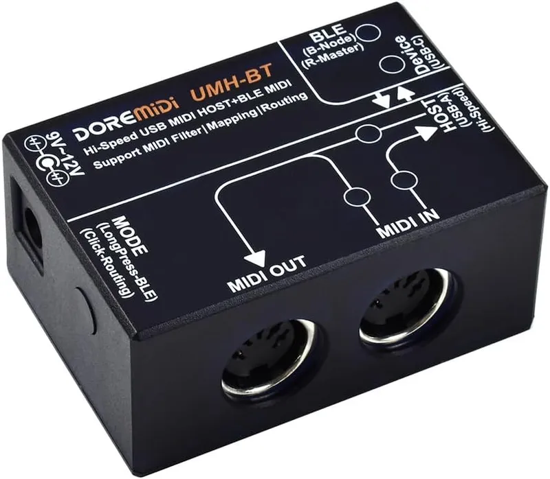 DOREMiDi UMH-BT Bluetooth USB MIDI host adapter, one of the best Bluetooth MIDI adapters.