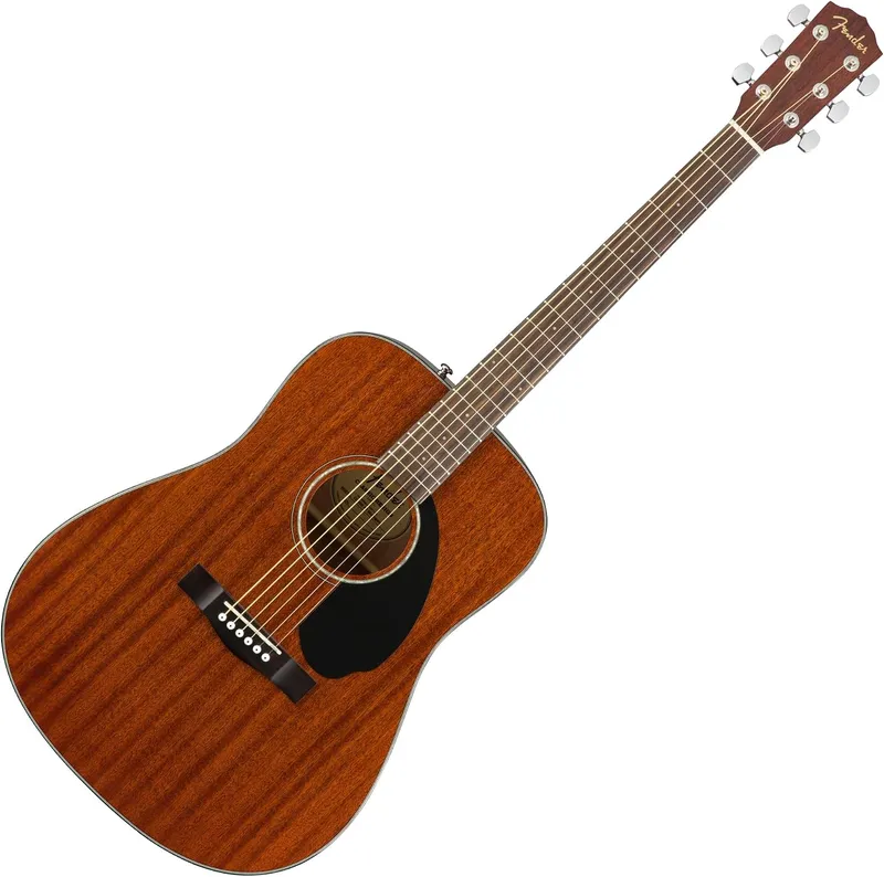 Fender CD-60S all-mahogany dreadnought with warm brown satin finish and slim C-shaped neck