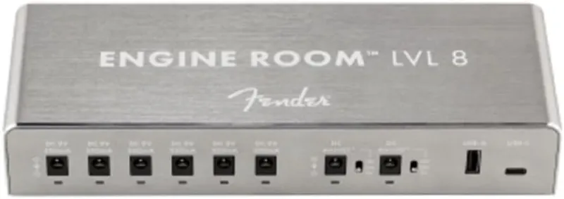 Fender Engine Room LVL8 brushed aluminum power supply with USB outputs