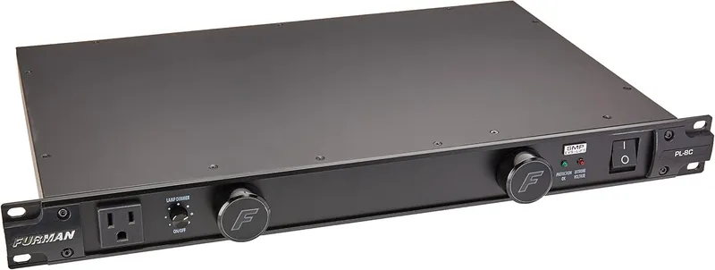 Furman PL-8C 15A power conditioner with nine outlets, one of the best concert equipment picks.
