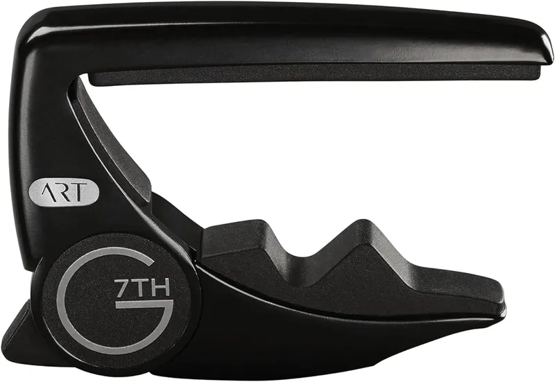 G7th Performance 3 six-string guitar capo in satin black, one of the best capos for acoustic guitar.