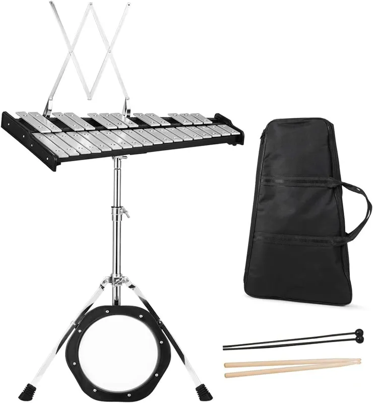 GIANTEX 30-Note glockenspiel bell kit, one of the best band instruments for beginners.