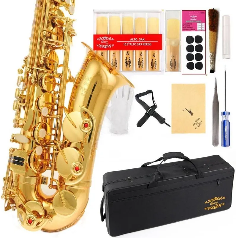 Glory E flat alto saxophone, one of the best band instruments for beginners.