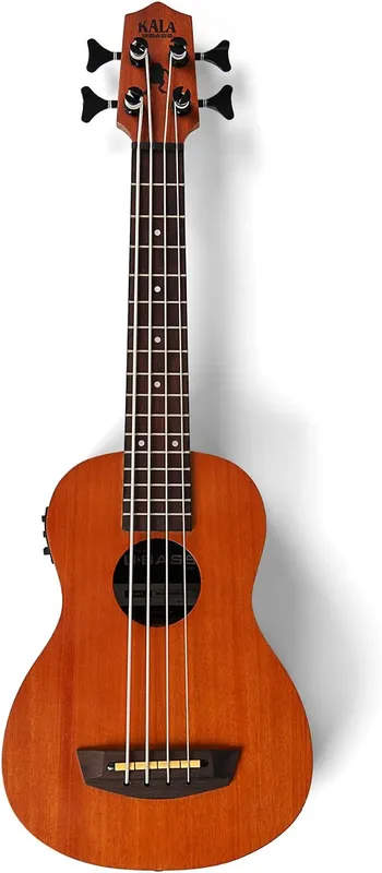 Kala U-BASS Nomad mahogany acoustic-electric bass, one of the best bass guitars for small hands.