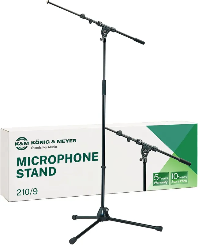 K&M 21090 telescoping boom microphone floor stand.