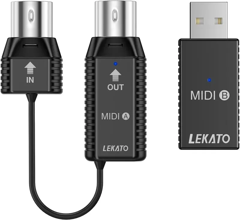 LEKATO wireless Bluetooth MIDI adapter kit.