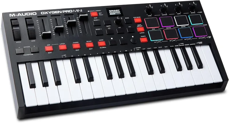 M-Audio Oxygen Pro Mini 32 USB MIDI keyboard controller.