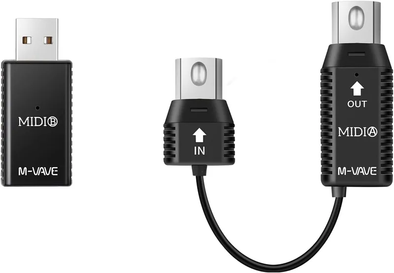M-VAVE MS1 wireless MIDI transmission system, one of the best Bluetooth MIDI adapters.