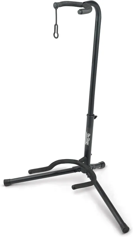 OnStage XCG4 black tripod guitar stand, one of the best stands for acoustic guitars.