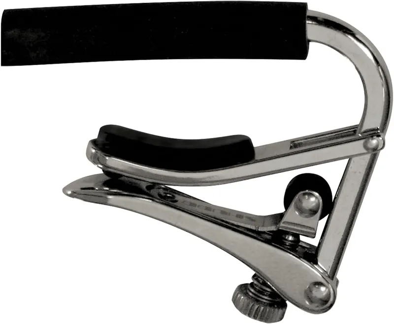 Shubb C1 standard acoustic guitar capo in polished nickel.