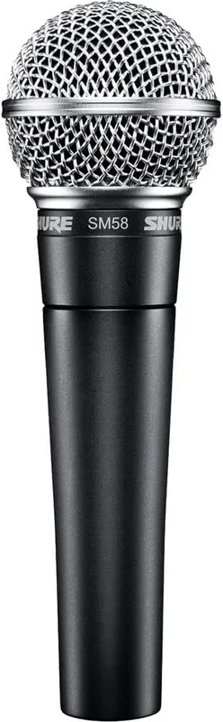 Shure SM58 dynamic vocal microphone, one of the best concert equipment picks.