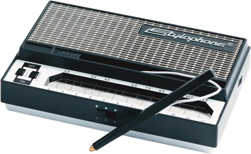 Stylophone pocket electronic synthesizer.